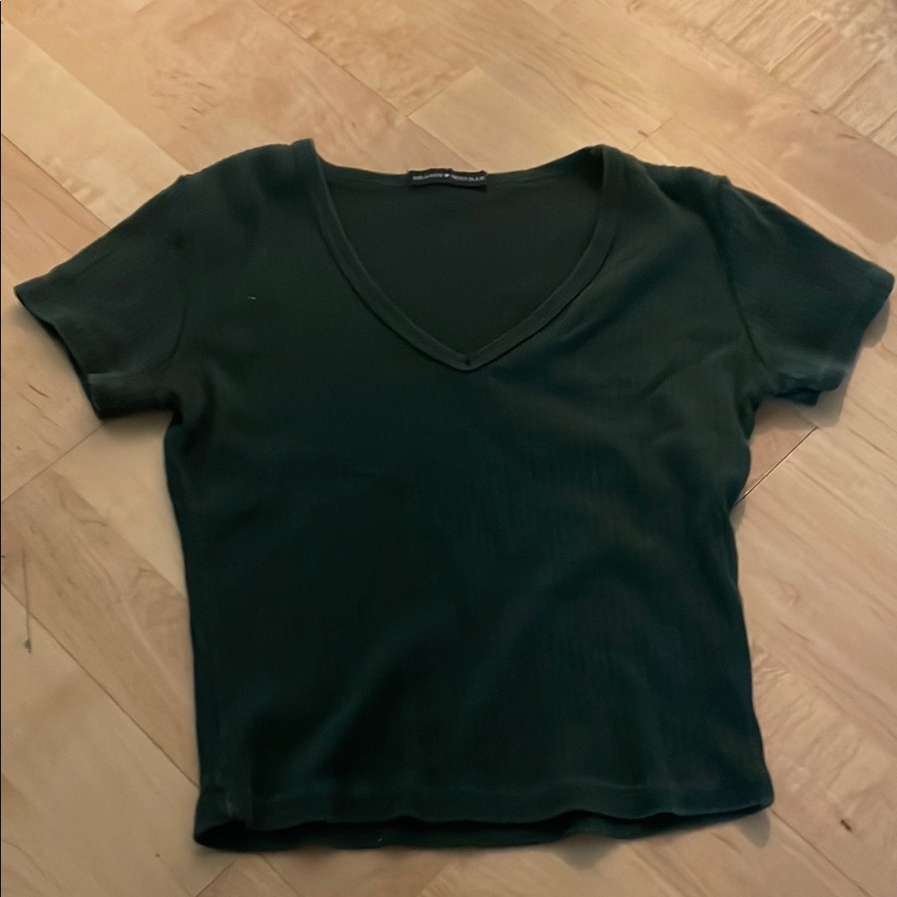 Brandy Melville Black Fitted Ribbed Crop Top